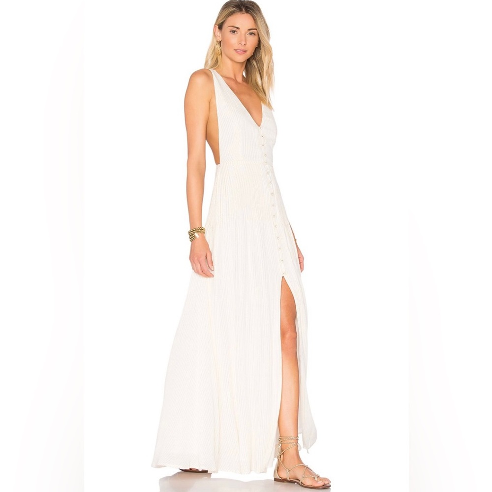 House of Harlow (Revolve) SHANE white & gold XS dress